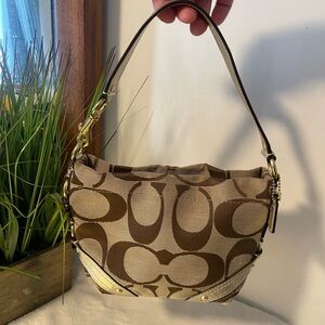 Coach Brown and Tan Shoulder Bag